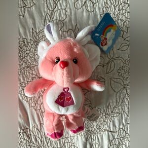 Pink Elephant Plush with Heart Design